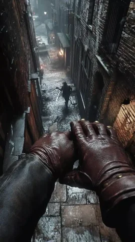 Hyperrealistic Gloved Hands Perspective — Midjourney v6 AI Prompt: A true first-person perspective looking directly down at hands slipping on leath...