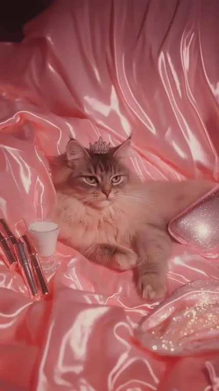 Glamorous Cat in Pastels