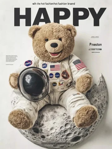 Astronaut Teddy Bear on Moon — Midjourney v6 AI Prompt: A teddy bear dressed in a NASA astronaut suit, sitting on a textured moon. The b...
