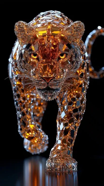 Crystal Lion in Motion