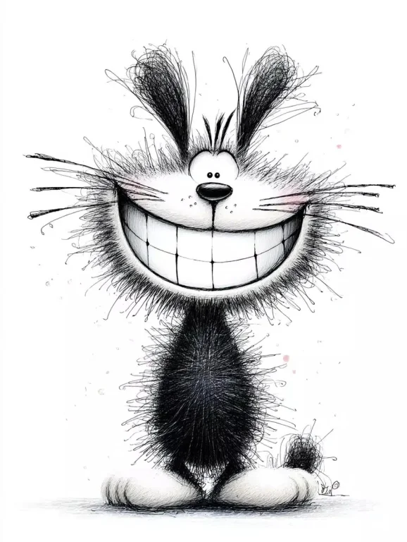 Scribble Cartoon Cat Sketch