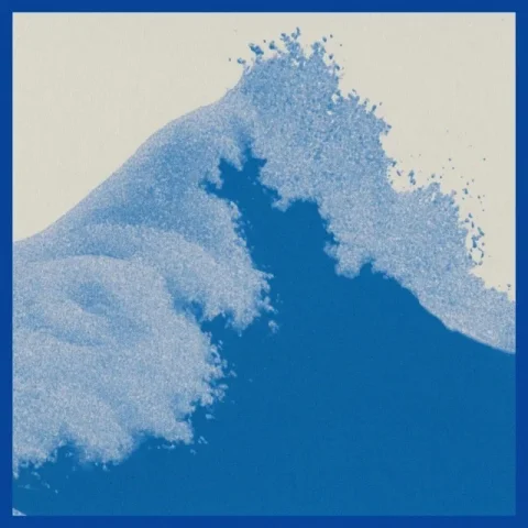 Cartoon Tidal Wave — Nano Banana 2 AI Prompt: tidal wave, risograph texture, cartoon wave with minimal detail (and at the top...