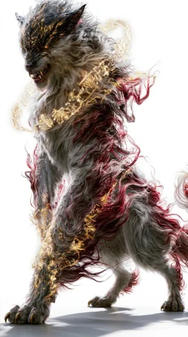 Mythical Beast King — Nano Banana 2 AI Prompt: Mythical beast king, canine beast, slender and streamlined body, handsome domine...