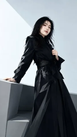 Product Marketing - Black Neo-Chinese Fashion Cover — GPT Image 2.5 AI Prompt: Create a high-end black neo-Chinese fashion magazine cover illustration in a ver...