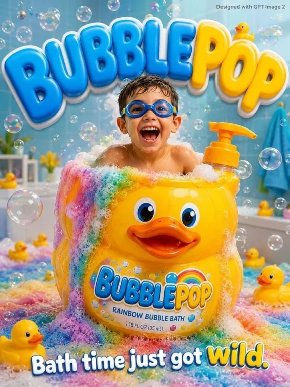 Product Marketing - Kids Bath Product Advertisement Poster