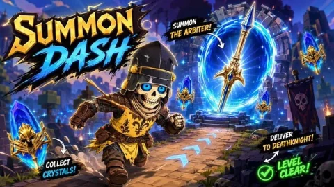 YouTube Thumbnail - Summon Dash Roblox Fantasy Thumbnail — GPT Image 2.5 AI Prompt: Goal: Create a high-energy Roblox fantasy game thumbnail for SUMMON DASH, styled...