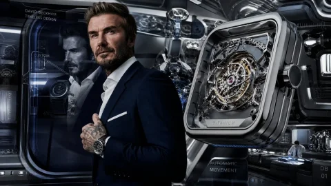 Product Marketing - Futuristic Luxury Watch Ad — GPT Image 2.5 AI Prompt: Goal: Create a cinematic luxury watch advertisement concept for David Beckham, b...