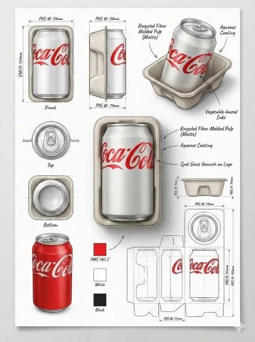 Infographic / Edu Visual - Industrial Packaging Design Sheet — GPT Image 2.5 AI Prompt: Using the attached image, create a professional industrial packaging design illu...