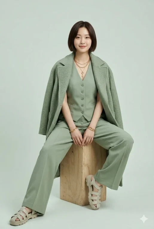 Sage Green Monochrome Fashion Lookbook