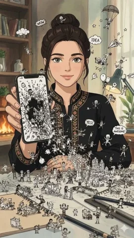 Social Media Post - Reality-Meets-Doodle Portal Effect — Nano Banana 2 AI Prompt: Use the attached image as the sole facial reference. STRICT IDENTITY PRESERVATIO...