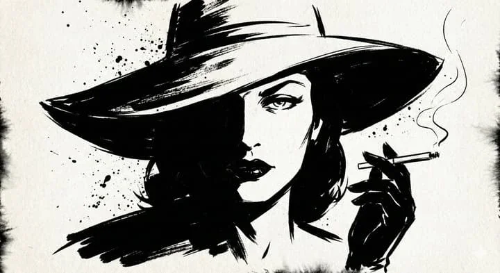 Dark Ink Noir Portrait