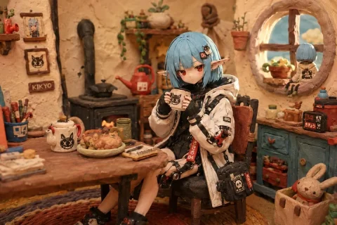 Handmade Claymation Style i2i — Nano Banana 2 AI Prompt: Use the reference image as the base for character design and depict a "moment li...