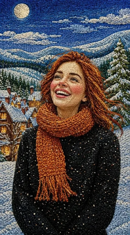 Handcrafted Embroidery Textile Portrait