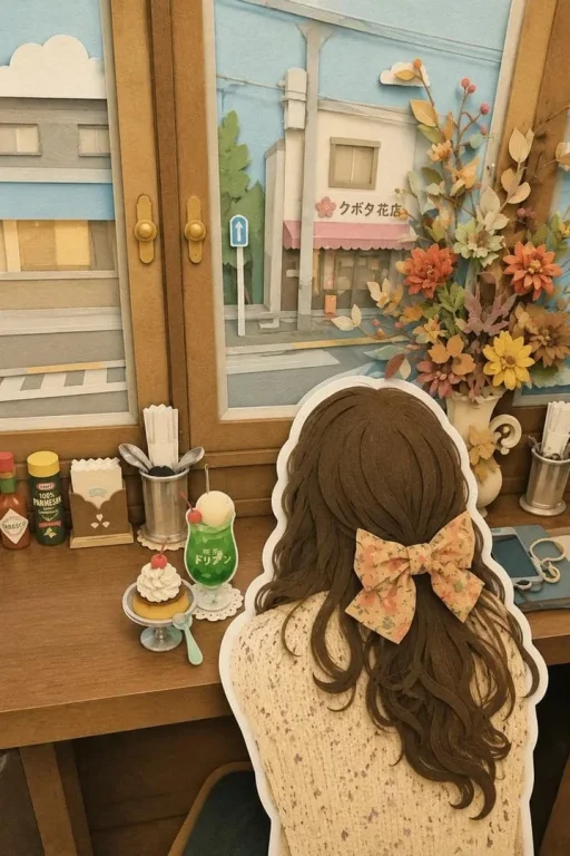 Japanese Paper-Cut Diorama Scene