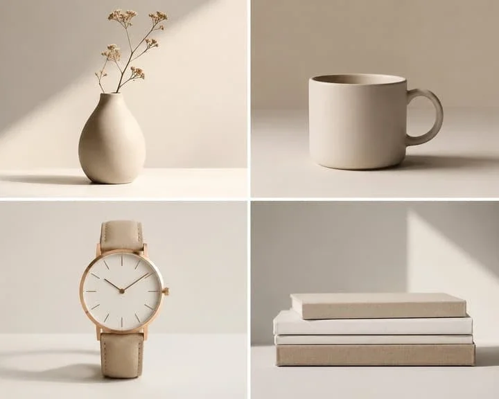 Minimalist Neutral Object Grid
