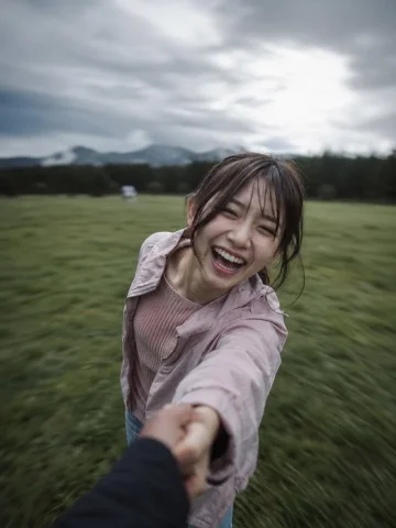Cinematic POV Spinning Motion Photography — Nano Banana 2 AI Prompt: Ultra-realistic candid photo, vertical 3:4, POV holding hands while spinning in...