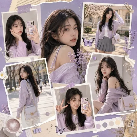 K-Fashion Gen-Z Social Media Collage — Nano Banana 2 AI Prompt: Create a vibrant fashion collage advertisement inspired by modern K-fashion and...