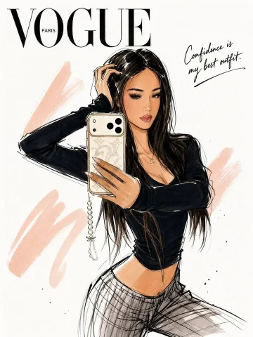 Vogue Fashion Illustration Sketch — Nano Banana 2 AI Prompt: Turn this photo into a Vogue-style fashion illustration, preserving identity and...
