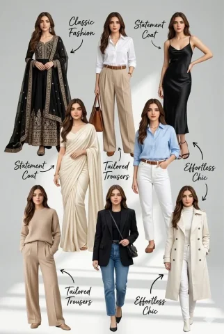 Editorial Fashion Collage — Nano Banana 2 AI Prompt: Create a Classic Fashion Style editorial collage of me in 8 distinct full-body,...