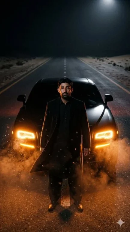 Cinematic Desert Highway Car Portrait
