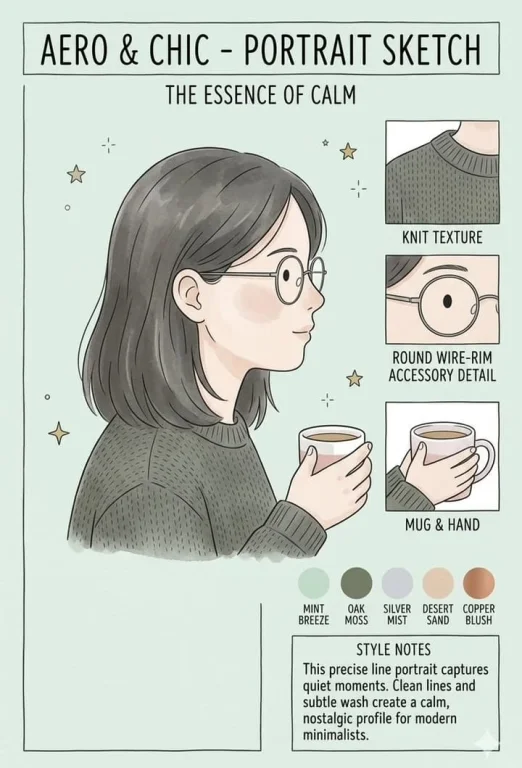 Aero & Chic Minimalist Character Sketch