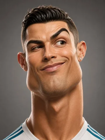 3D Caricature Meme Portrait — Nano Banana 2 AI Prompt: A highly stylized 3D caricature portrait of a man with an oversized elongated he...