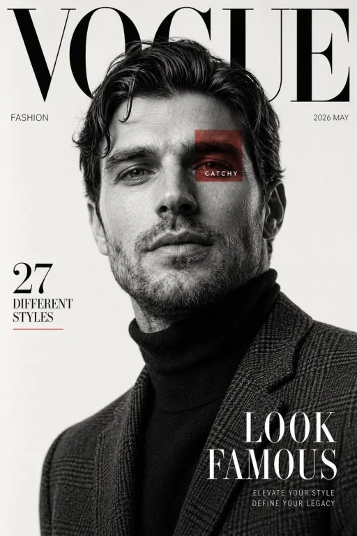 Black and White Fashion Magazine Cover