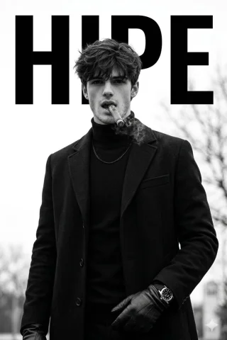 Luxury Monochrome Male Fashion Portrait — Nano Banana 2 AI Prompt: Ultra-realistic black-and-white cinematic portrait of the uploaded character ref...