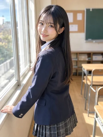 Anonymous Classroom Portrait — Nano Banana 2 AI Prompt: A realistic vertical classroom portrait of an anonymized Japanese schoolgirl in...