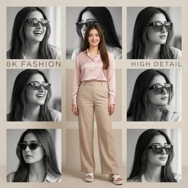 Pink Shirt Collage Portrait