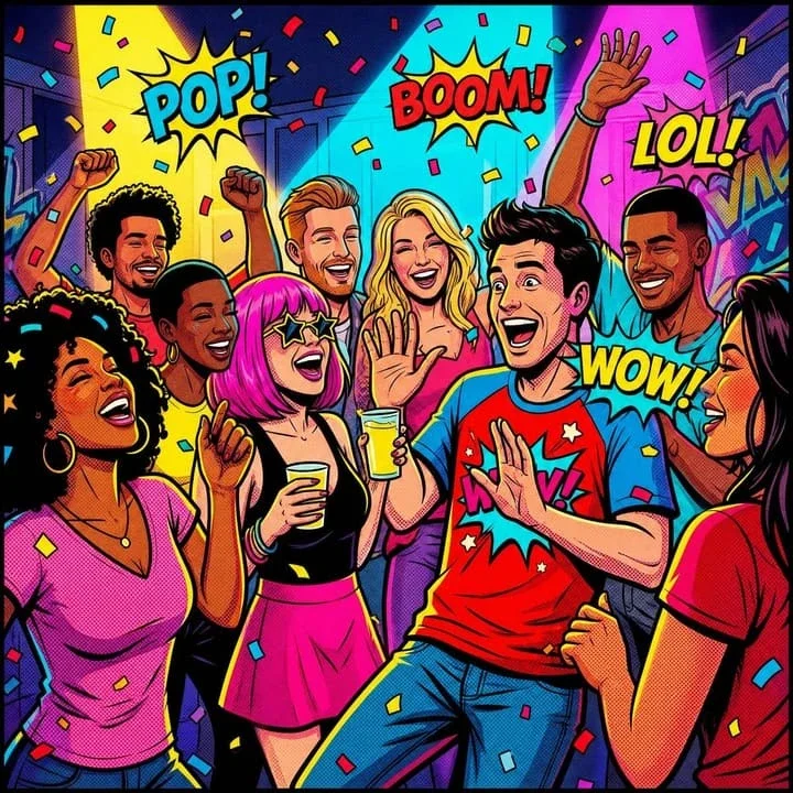 Pop-Art Party Illustration