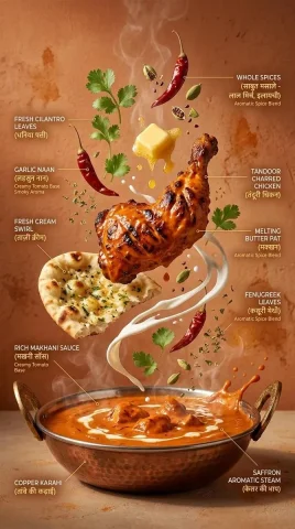 Exploding Ramen Infographic — Nano Banana 2 AI Prompt: Hyper-realistic cinematic ramen infographic. Deep black bowl on dark stone, glow...