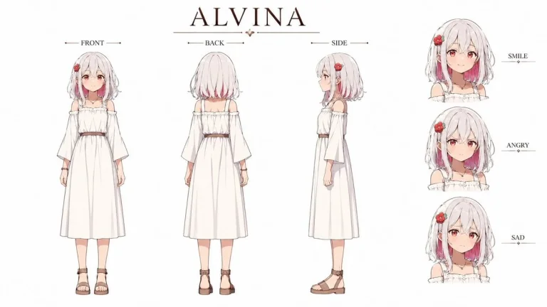 Alvina Character Reference Sheet