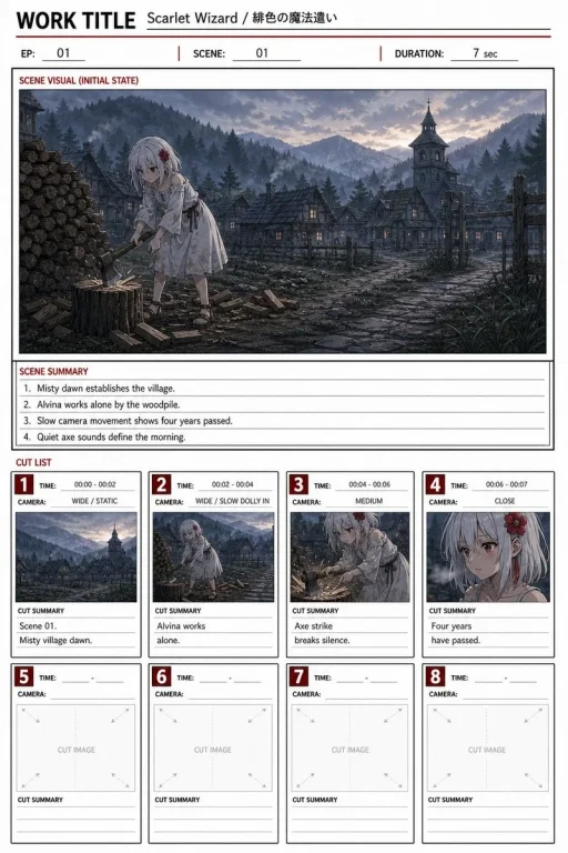 Anime Storyboard Sheet