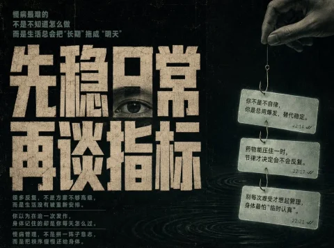 Chinese Editorial Poster — Nano Banana 2 AI Prompt: 请根据我提供的【主题】，自动生成一张横版 4:3 的高级中文概念海报。【主题】：慢病...