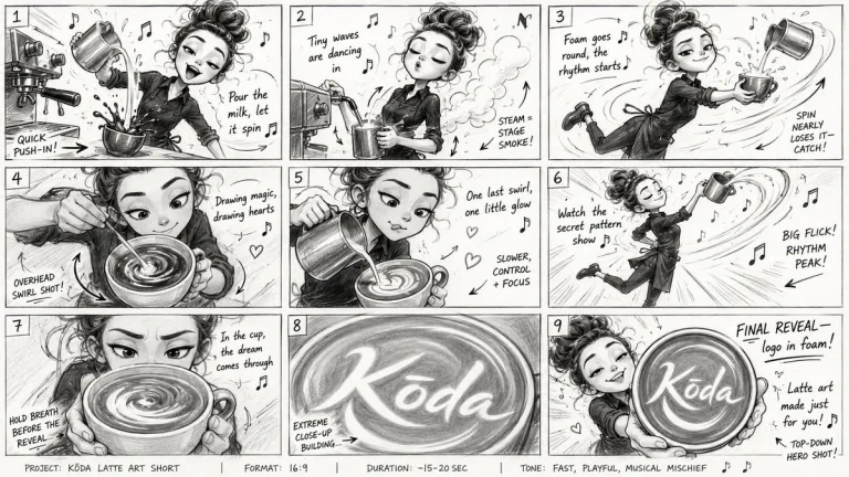 Latte Art Musical Storyboard