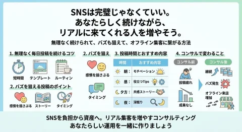 Japanese SNS Consulting Infographic — Nano Banana 2 AI Prompt: {"type":"Japanese social media consulting infographic","format":"wide 16:9 prese...