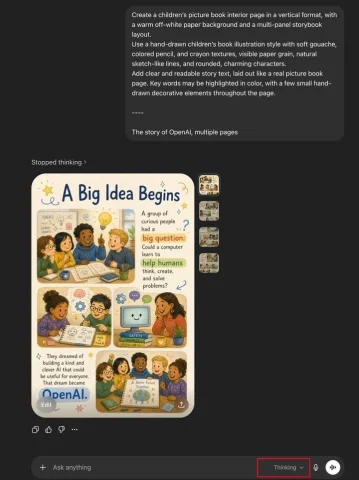Children's Picture Book Layout — GPT Image 2.5 AI Prompt: Create a children’s picture book interior page in a vertical format, with a warm...