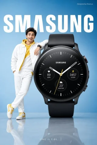 Minimalist Smartwatch Commercial Ad — GPT Image 2.5 AI Prompt: Minimalist commercial ad featuring oversized BLACK smartwatch, ultra-clean desig...