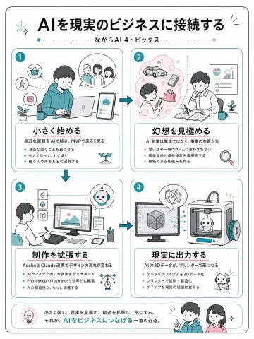 Japanese AI Business Infographic — Nano Banana 2 AI Prompt: {"type":"clean Japanese business infographic poster","format":"vertical A4-like...