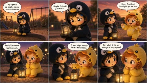 Pixar-Style Storyboard Layout — GPT Image 2.5 AI Prompt: Create a cinematic storyboard page in a 2x3 grid (6 panels) in a single image, 3...