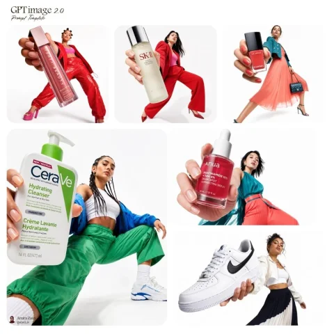 Fashion Product Collage Template — Nano Banana 2 AI Prompt: {"type":"editorial product prompt template collage for GPT image 2.0","canvas":"...