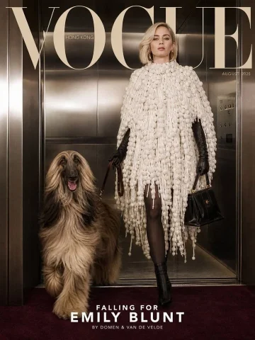 Vogue Cover with Emily Blunt — Nano Banana 2 AI Prompt: A high-fashion Vogue magazine cover photograph, August 2025 issue, Vogue Hong Ko...