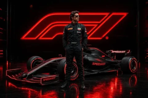 Cinematic Formula 1 Driver Poster — Nano Banana 2 AI Prompt: Ultra-realistic cinematic motorsport poster of a professional Formula 1 driver s...