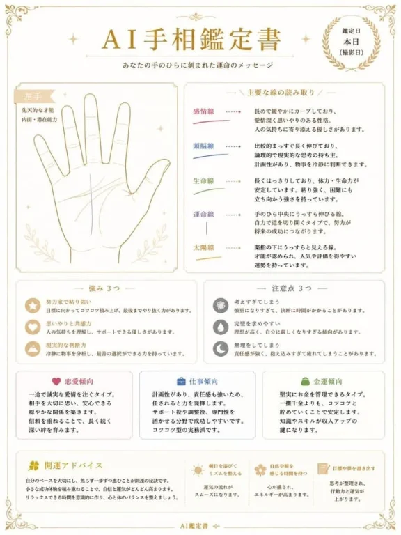 Japanese AI Palm Reading Certificate