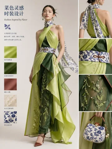 Cuisine Couture Fashion — GPT Image 2.5 AI Prompt: Using the provided reference image of the plated dish, transform the food into a...
