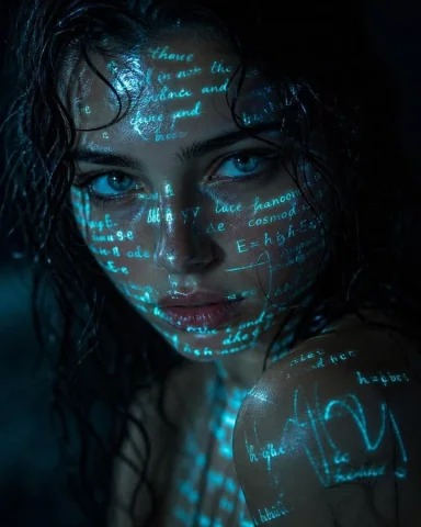 Cyber-Poetry Portrait — Nano Banana 2 AI Prompt: A cinematic, ultra-realistic close-up portrait of a young woman with wet, tousle...