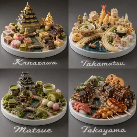 Food Micro-Cities — Nano Banana 2 AI Prompt: Do this for Japan Input: country analyze the country, its food, its lesser known...