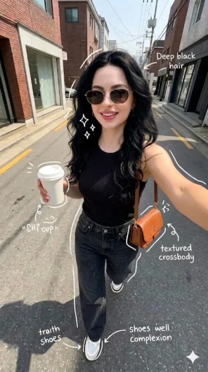 Street Selfie with Hand-Drawn Annotations