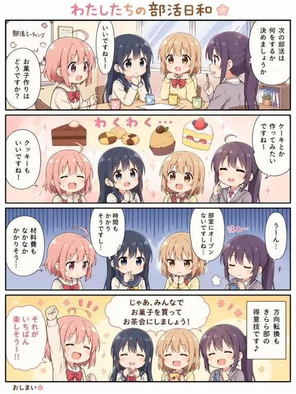 Cute 4-Panel School Club Comic
